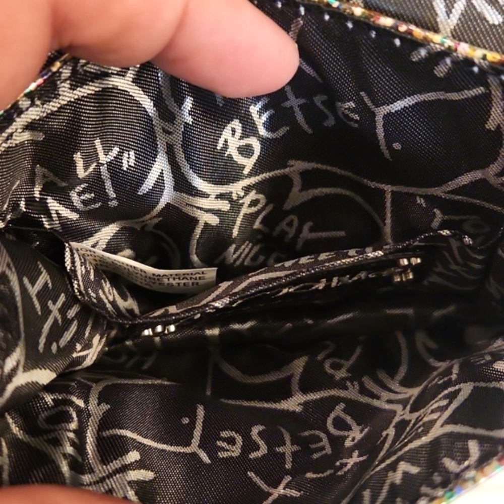 Womens Vintage Y2K Betsey Johnson small black sparkly cros bag with chain strap. - Picture 7 of 12